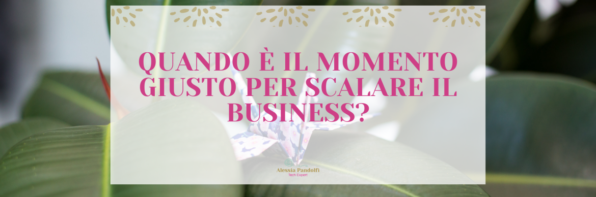 Quando scalare il business (e quando non farlo) - Alessia Pandolfi Tech Expert